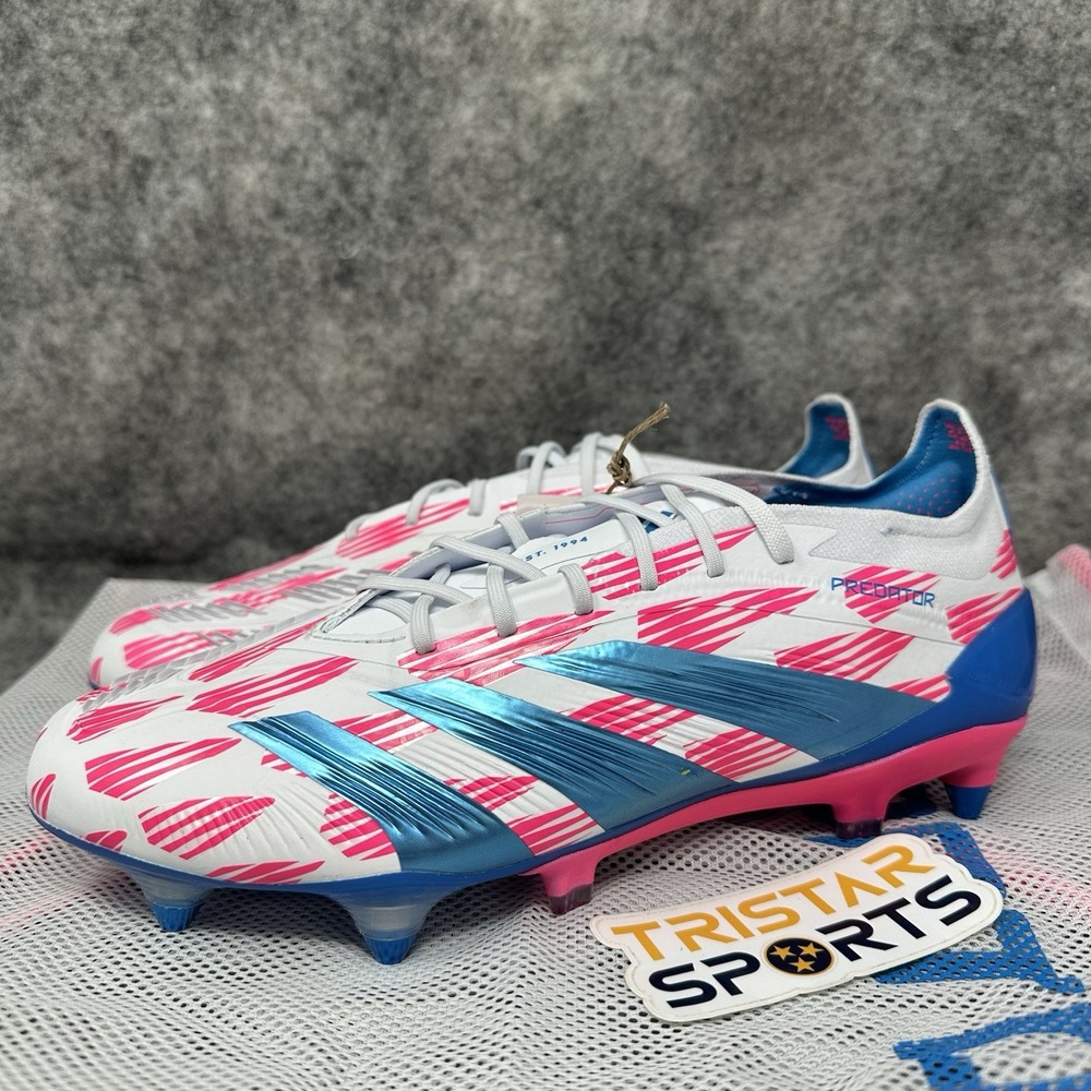 Adidas Predator Elite SG Soccer Cleats Mens Size 7 White Pink Blue IF6325